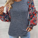  HIDDEN GEMS Heather Floral Ruffle Top