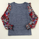  HIDDEN GEMS Heather Floral Ruffle Top