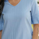  HIDDEN GEMS | Textured Ruffle Sleeve V-Neck Top