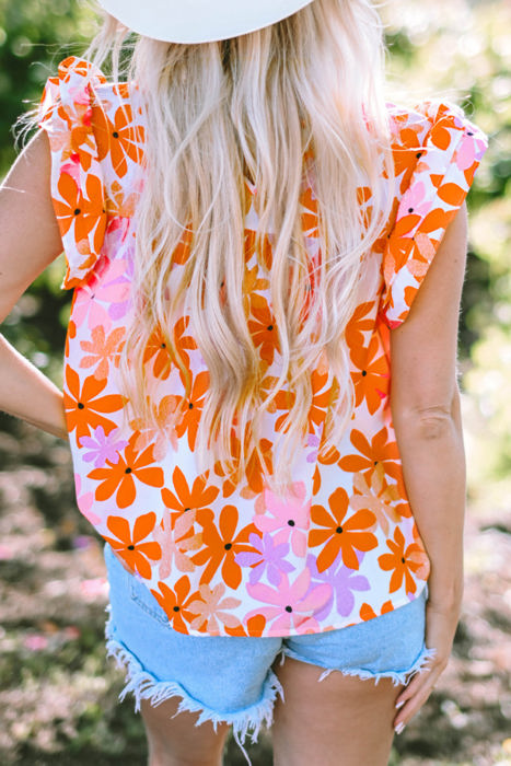 HIDDEN GEMS | Floral Ruffle Sleeve Top