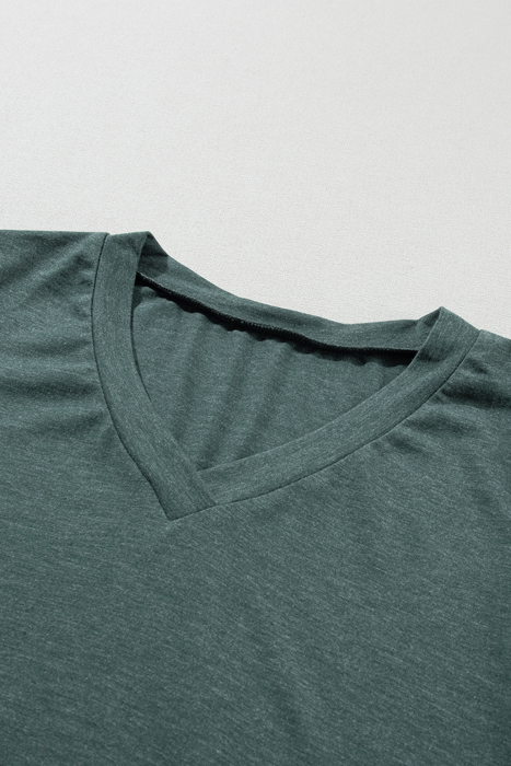 HIDDEN GEMS | Heathered Petal Sleeve V-Neck T-Shirt