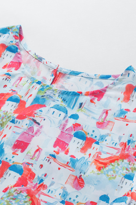 Dreamy Greece Babydoll Top