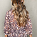 HIDDEN GEMS | Boho Floral 3/4 Sleeve Babydoll Blouse