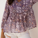  HIDDEN GEMS | Boho Floral 3/4 Sleeve Babydoll Blouse
