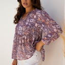  HIDDEN GEMS | Boho Floral 3/4 Sleeve Babydoll Blouse