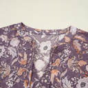  HIDDEN GEMS | Boho Floral 3/4 Sleeve Babydoll Blouse