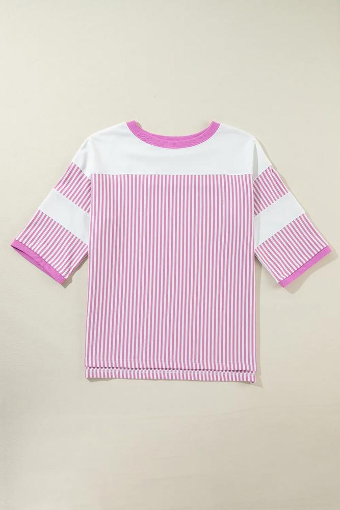 HIDDEN GEMS Cassidy Colorblock Stripe Tee