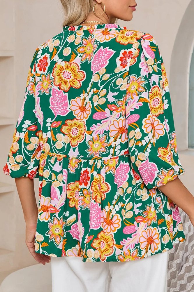 The Juliet Floral Shirred Blouse