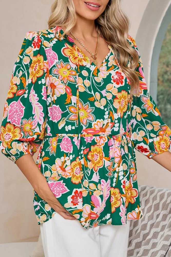 The Juliet Floral Shirred Blouse