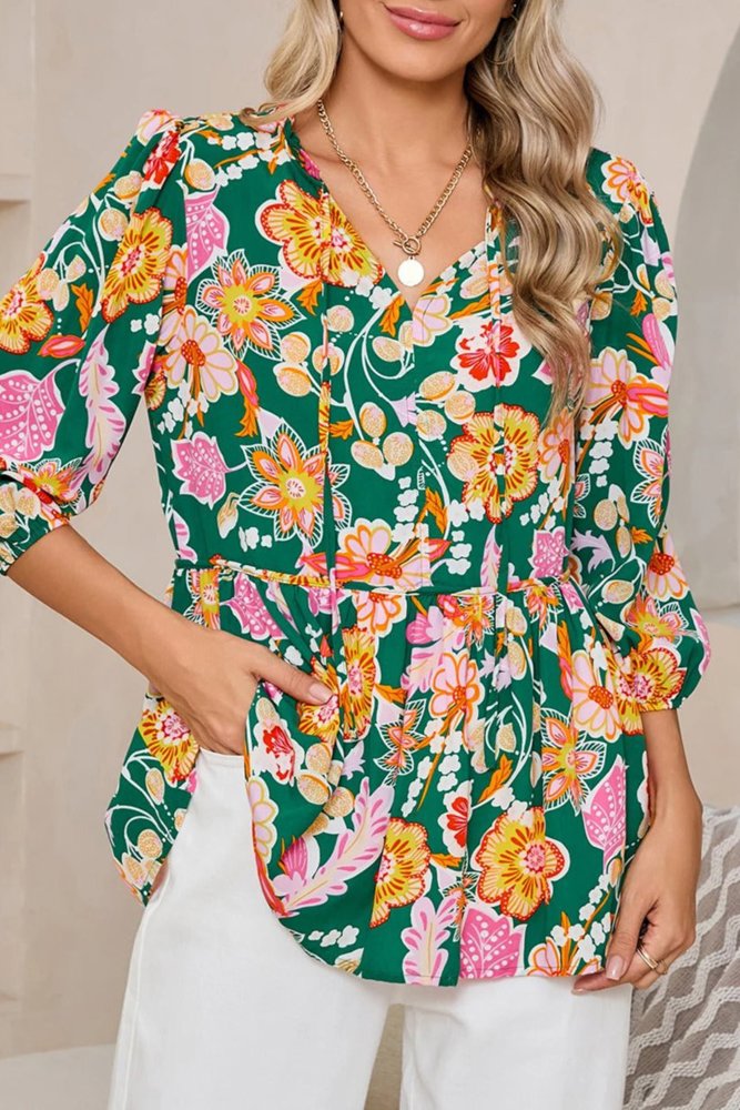 The Juliet Floral Shirred Blouse