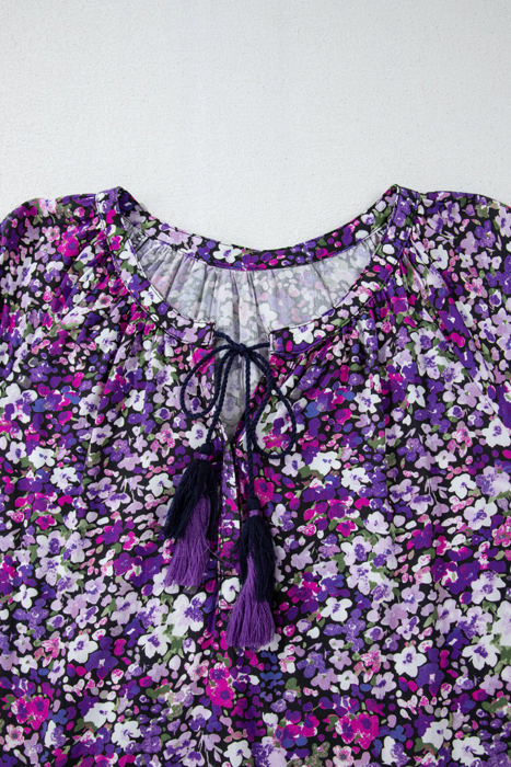 Midnight Blooms Mini Floral Blouse