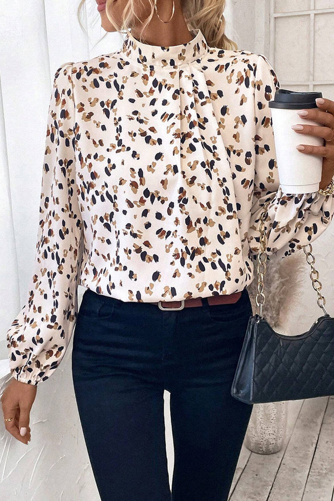 HIDDEN GEMS Unforgettable Mock Neck Blouse