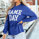  HIDDEN GEMS | GAME DAY Corded Long Sleeve Crewneck Top