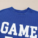  HIDDEN GEMS | GAME DAY Corded Long Sleeve Crewneck Top