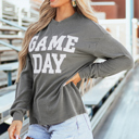  HIDDEN GEMS | GAME DAY Corded Long Sleeve Crewneck Top