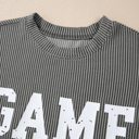  HIDDEN GEMS | GAME DAY Corded Long Sleeve Crewneck Top