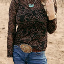  HIDDEN GEMS Rodeo Mesh Long Sleeve Top