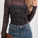  HIDDEN GEMS | Western Rodeo Mesh Mock Neck Top