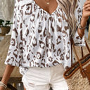  HIDDEN GEMS Leopard Shirred Blouse