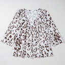  HIDDEN GEMS Leopard Shirred Blouse