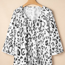  HIDDEN GEMS Leopard Shirred Blouse