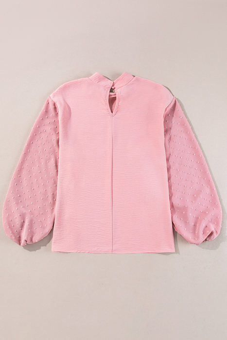 HIDDEN GEMS | Swiss Dot Patchwork Balloon Sleeve Blouse