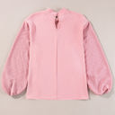  HIDDEN GEMS | Swiss Dot Patchwork Balloon Sleeve Blouse