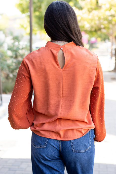 HIDDEN GEMS | Swiss Dot Patchwork Balloon Sleeve Blouse