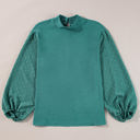  HIDDEN GEMS | Swiss Dot Patchwork Balloon Sleeve Blouse