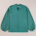  HIDDEN GEMS | Swiss Dot Patchwork Balloon Sleeve Blouse