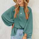  HIDDEN GEMS Dotted Sleeve Blouse