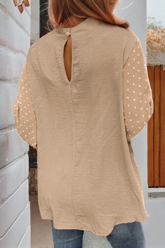 HIDDEN GEMS Dotted Sleeve Blouse