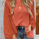  HIDDEN GEMS Dotted Sleeve Blouse