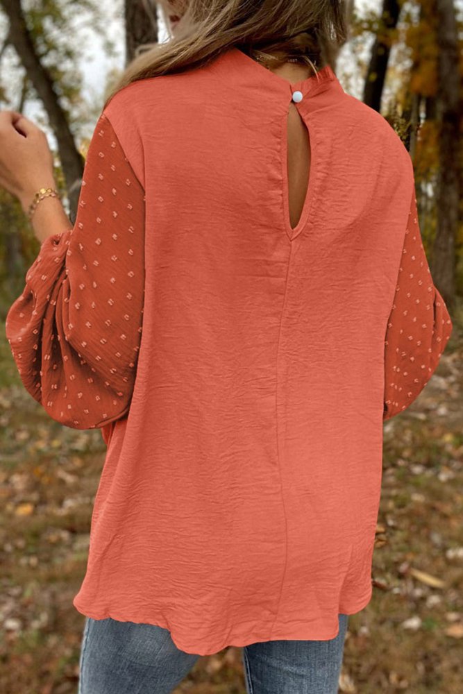 HIDDEN GEMS Dotted Sleeve Blouse