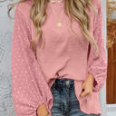 Gossamer Pink Small HIDDEN GEMS Dotted Sleeve Blouse