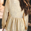  The Holiday Metallic Gold Babydoll Top