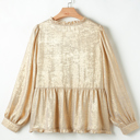  The Holiday Metallic Gold Babydoll Top