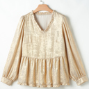  The Holiday Metallic Gold Babydoll Top