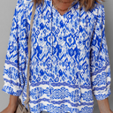  HIDDEN GEMS | Boho Tied Neck 3/4 Sleeve Blouse