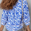  HIDDEN GEMS | Boho Tied Neck 3/4 Sleeve Blouse