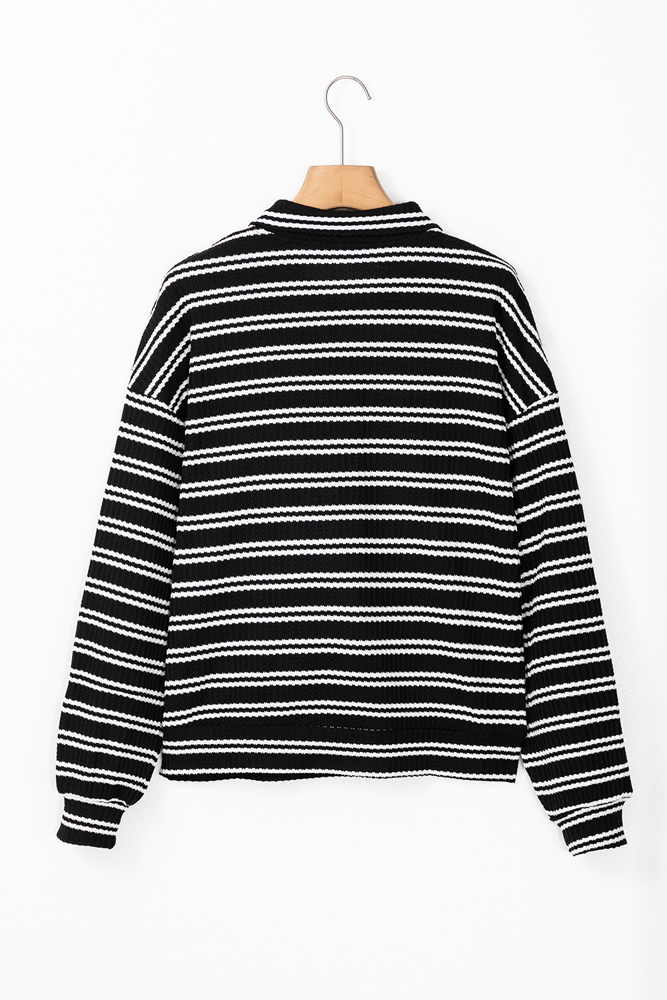 HIDDEN GEMS Beloved Basics Stripe Zip Top