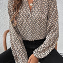  HIDDEN GEMS Abstract V Neck Blouse