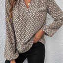  HIDDEN GEMS Abstract V Neck Blouse