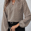  HIDDEN GEMS Abstract V Neck Blouse