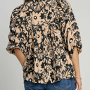  HIDDEN GEMS Floral Smocked Textured Blouse