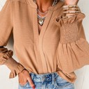  The Devon Crinkled Smocked Sleeve Blouse