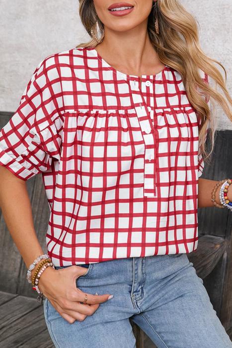 HIDDEN GEMS | Adorably Classic Gingham Plaid Blouse