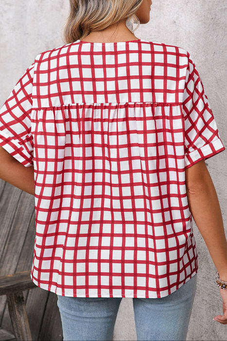 HIDDEN GEMS | Adorably Classic Gingham Plaid Blouse