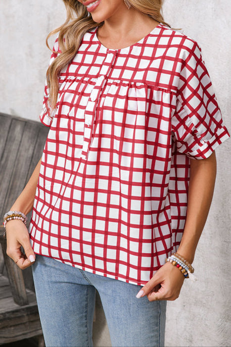 HIDDEN GEMS | Adorably Classic Gingham Plaid Blouse