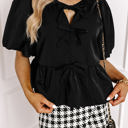  HIDDEN GEMS Classy Bow Tie Blouse